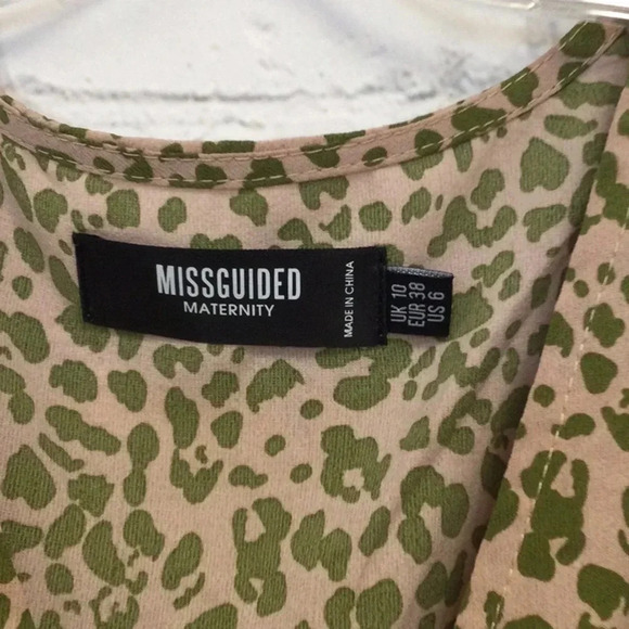 Misguided Maternity Chetah Print Dress with Tie size 6 - Picture 6 of 9